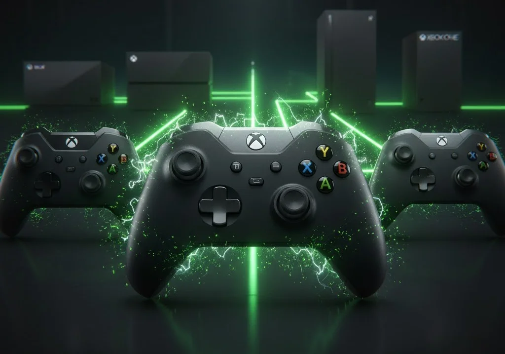 تکامل کنترلرهای ایکس باکس از مدل کلاسیک تا Elite Series 2 با افکتهای ویبره